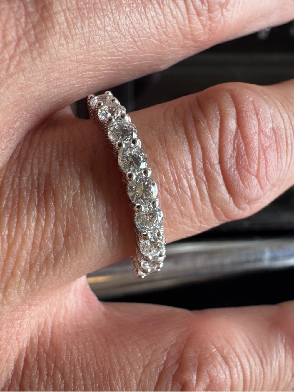 Judith Ripka Classic Silver Diamond Eternity Band - White
